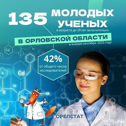 В Орловской области насчитывается 17 организаций, выполняющих научные исследования и разработки.