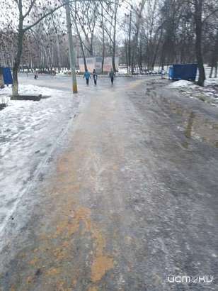 Орловчане жалуются на скользкие дороги к школам