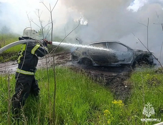 В Новосильском районе потушили автомобиль, а в Орле - возгорание на кухне в кафе на Ленинской