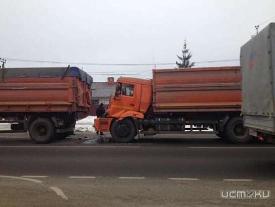Не успел затормозить: в Орловской области КАМАЗ въехал в КАМАЗ