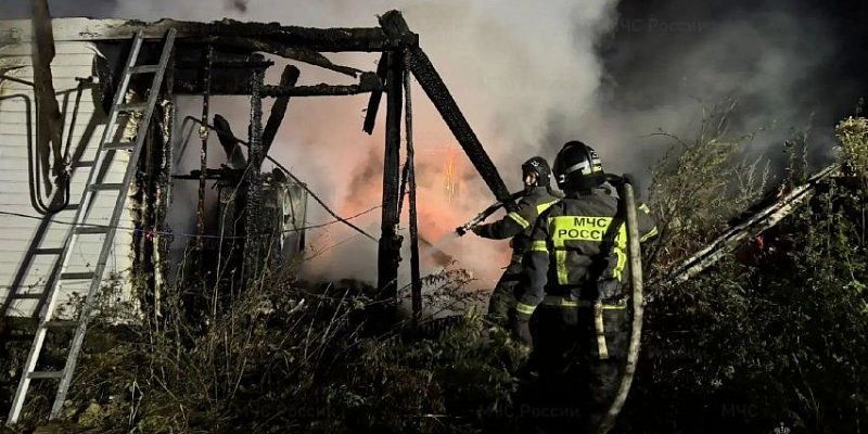 Пожар в Козловке повредил жилой дом, в Хорошевском выгорел склад сена