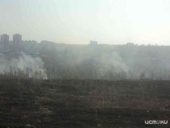 На Орловщине начала гореть сухая трава