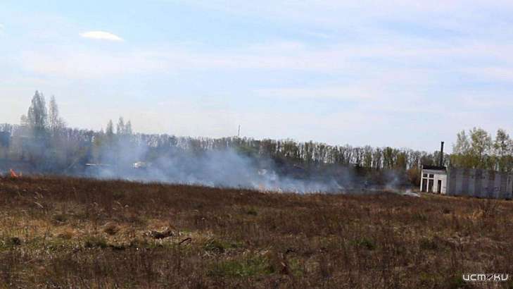 Орловские пожарные вновь тушили сухую траву на территории аэропорта