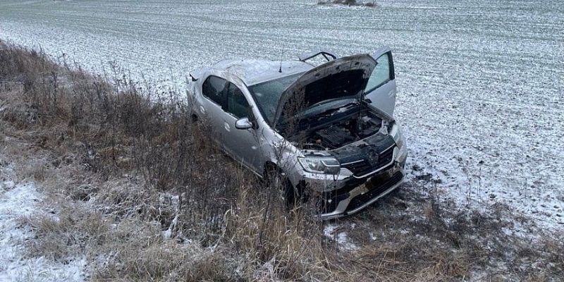 В перевернувшейся на орловской трассе иномарке пострадали двое