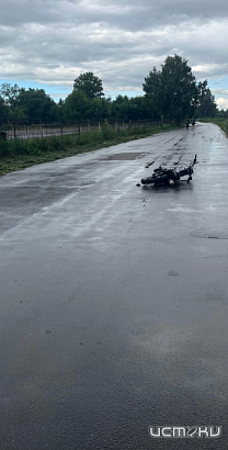 В одном из орловских поселков опрокинулся мотоциклист