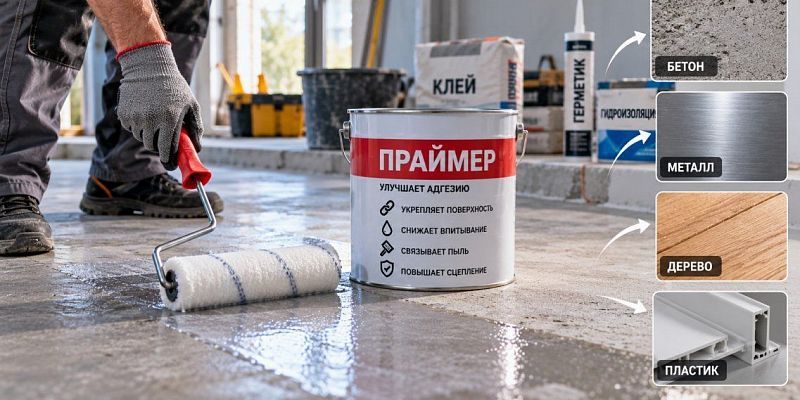 Зачем нужен праймер перед нанесением клея, герметика или гидроизоляции