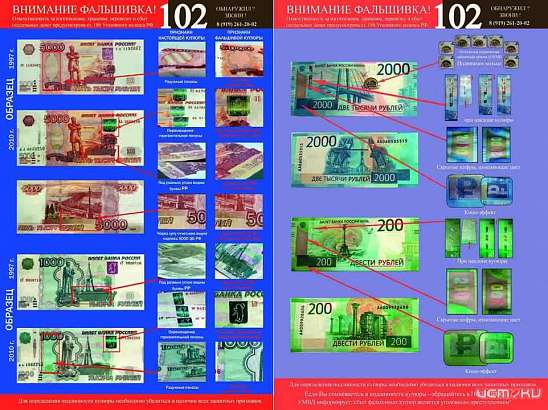 Сотрудники полиции напоминают орловчанам, как отличить подлинную купюру от фальшивой