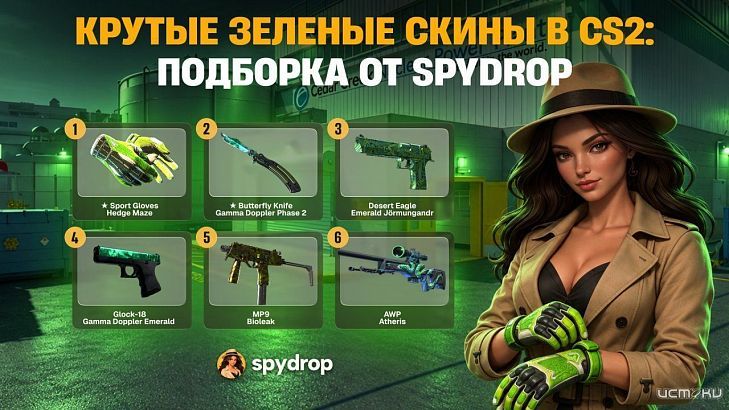 Крутые зеленые скины в CS2: подборка от SpyDrop