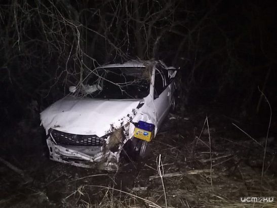 На Орловщине иномарка улетела с трассы в кювет