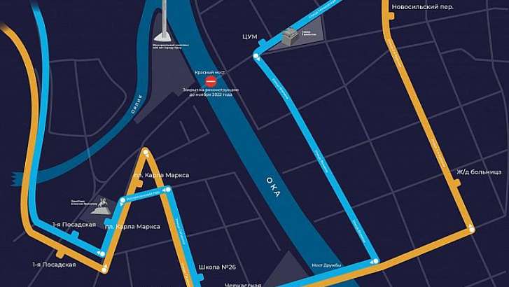 Схемы движения общественного транспорта Орла после перекрытия Красного моста