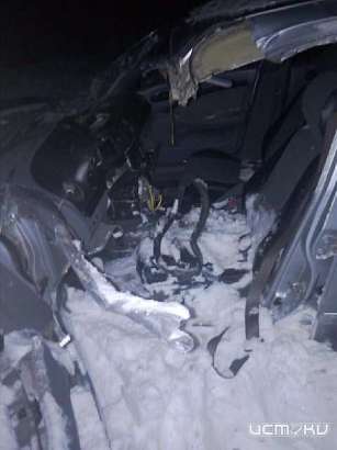 Ночью с трассы Орловщины машина улетела в кювет