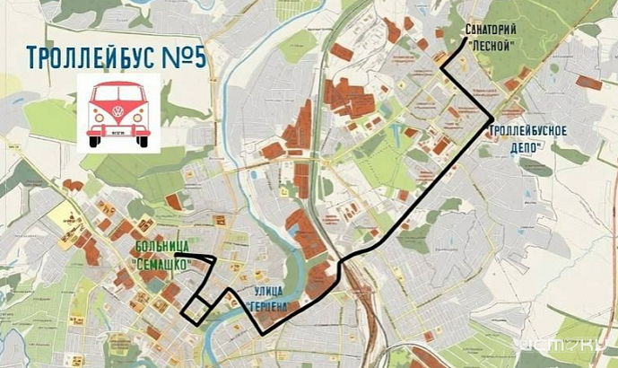 Троллейбус №5 изменил маршрут. Он доезжает только до Семашко.