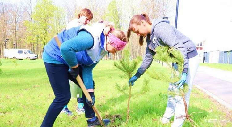 В Орле в Парке Победы высадили деревья