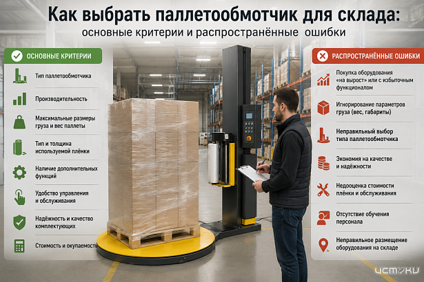 Как выбрать паллетообмотчик для склада: основные критерии и распространённые ошибки