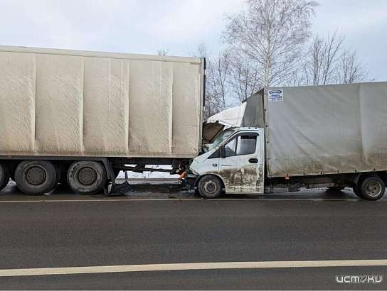 Под Орлом водитель «ГАЗа» въехал в стоящий «МАН» с полуприцепом