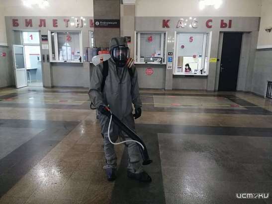 Железнодорожный вокзал Орла продезинфицировали 