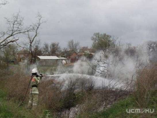 Трижды за сутки пожарные выезжали на возгорание сухой травы