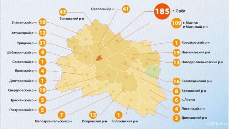 Только до одного района Орловщины не добрался коронавирус