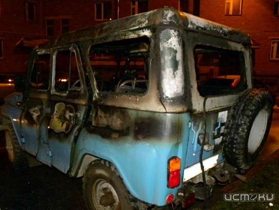 В Орловской области сгорел гараж с двумя «УАЗами»