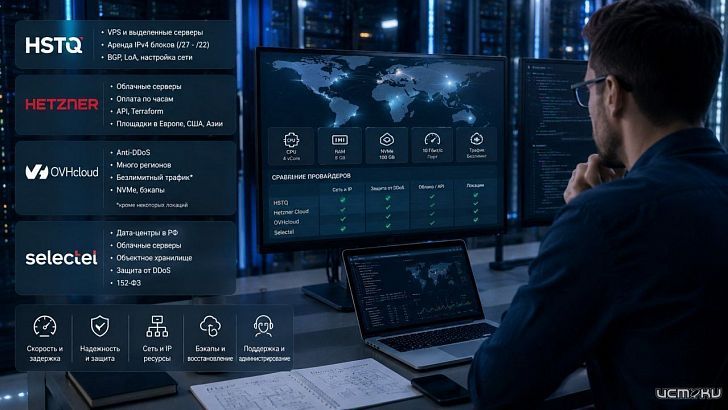 HSTQ против Hetzner, OVHcloud и Selectel: сравнение под конкретную задачу