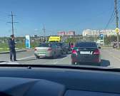 Из-за аварии на ул. Раздольной образовалась пробка