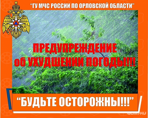 Будьте внимательны! В Орловской области ожидается ухудшение погодных условий 