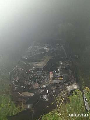 Под Орлом съехал с трассы и перевернулся Mitsubishi Lancer