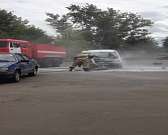 Видео: накануне на Орловщине тушили ВАЗ и «Рено»