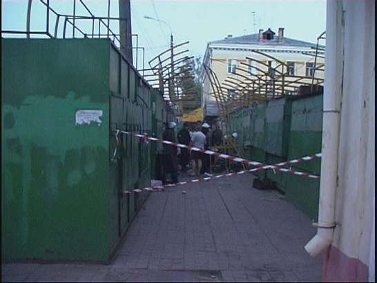 Пожар на рынке