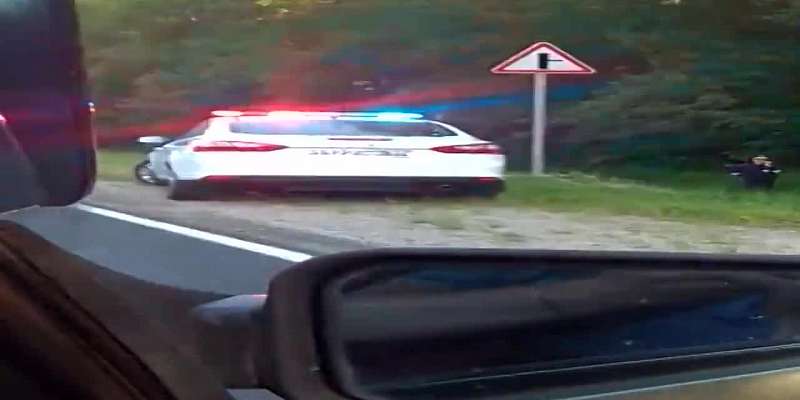 Видео: на трассе Орел — Брянск опрокинулся автокран