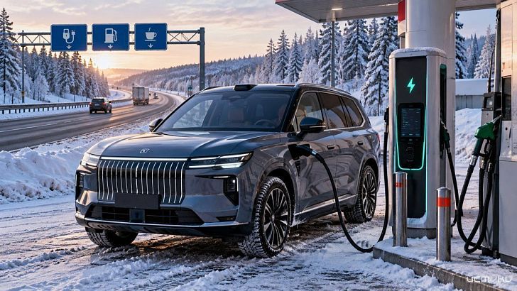 ZEEKR 8X зимой на трассе: зарядки, бензин и стоимость поездки
