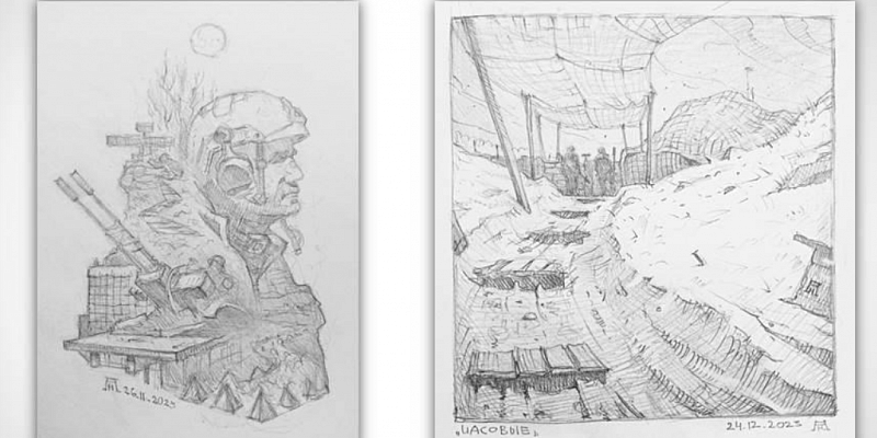 Сегодня в Орле откроется выставка графических работ, созданных участником СВО (12+)