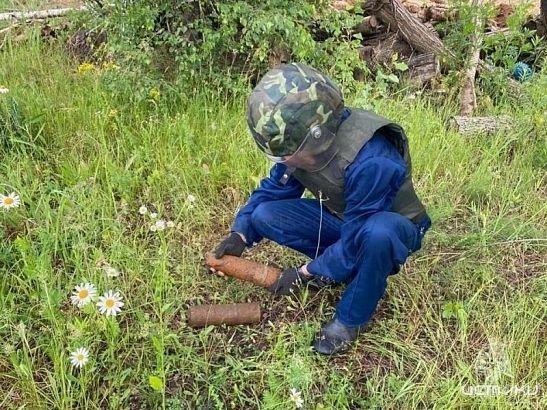 Во Мценском районе на днях уничтожили 9 минометных мин и артснарядов времён Великой Отечественной войны
