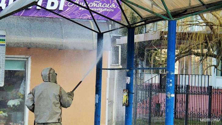 Орловские улицы подверглись повторной дезинфекции