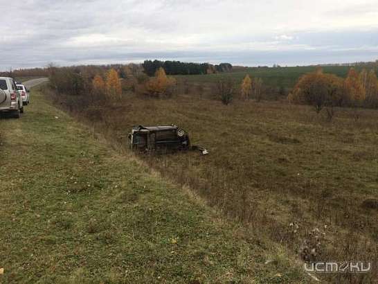 На трассе в Орловской области «девятка» «улетела» в кювет