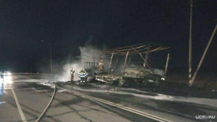 В Орле на Итальянской горела фура