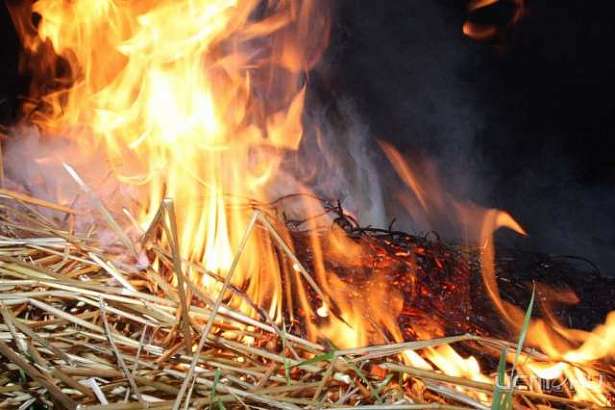 В Хотынецком районе сгорело полторы тонны соломы