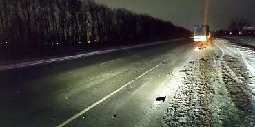 На орловской трассе легковая «Мазда» въехала в фуру с полуприцепом