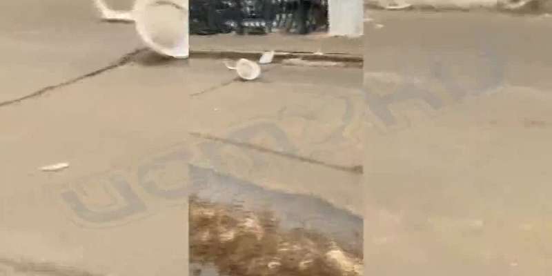Видео: рухнувший на мосту в Орле плафон едва не упал на головы прохожих