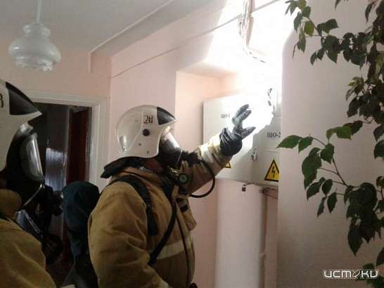 В орловском техникуме прошли учения пожарных