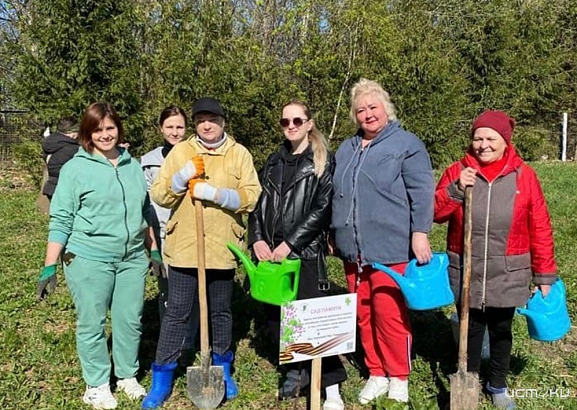 В Мценском районе высадили более 400 деревьев 
