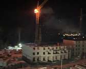 ВИДЕО: пожар в кабине башенного крана