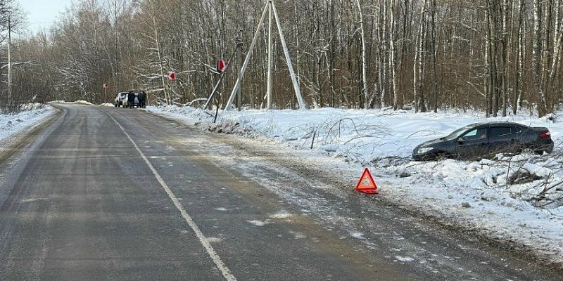 Под Орлом водитель легковушки не справился с управлением и улетел в кювет