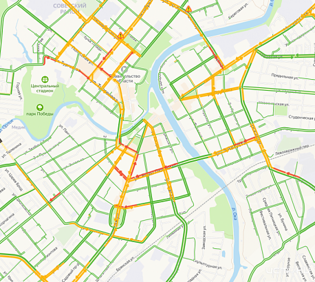 Из-за снегопада Орел встал в огромных пробках