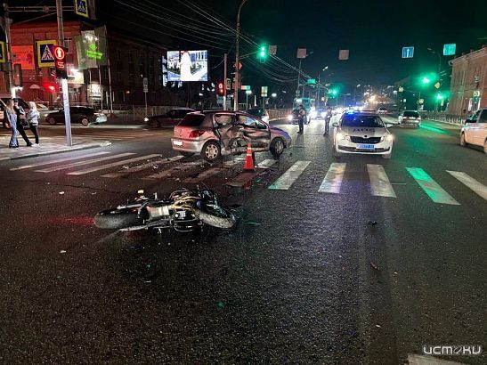 В Орле мотоциклист попал в больницу после аварии с иномаркой