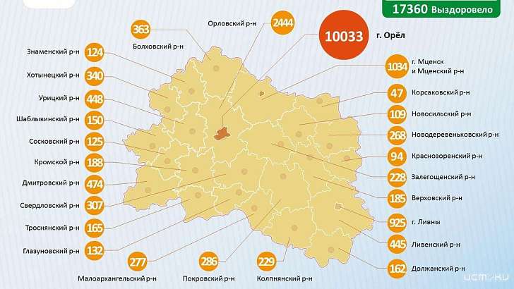 В двух районах Орловщины случилась вспышка коронавируса