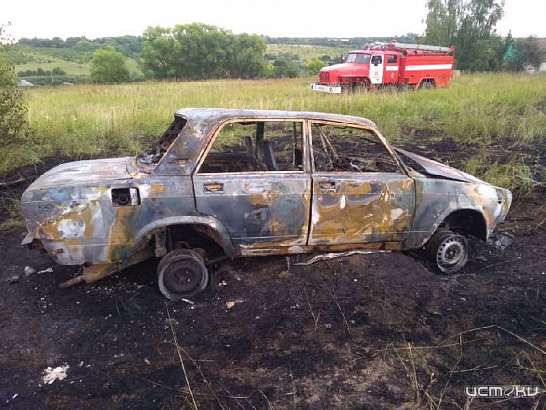 На Орловщине огонь уничтожил «семерку» в поле На Орловщине огонь уничтожил «семерку» в поле
