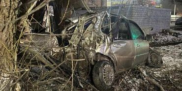 В Орле ночью «Лада» влетела в дорожное ограждение и в дерево