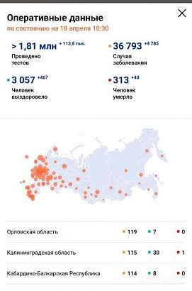 Антирекорд: в Орле +34 заболевших covid-19 за сутки 