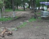 Сквер Бунина в Орле весь в ремонте